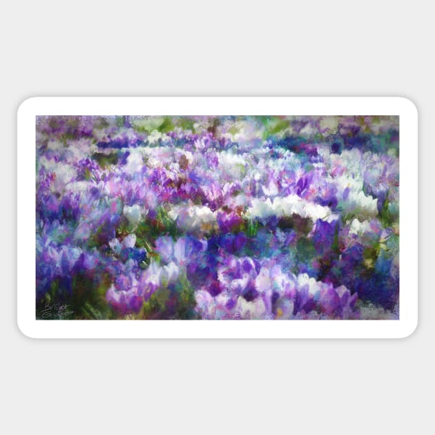 Crocuses After Winter Impressionist Painting Sticker by BonBonBunny
